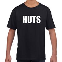 HUTS tekst t-shirt zwart kids - thumbnail
