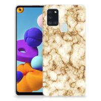 Samsung Galaxy A21s | TPU | Siliconen hoesje | Marmer Goud Samsung Galaxy A21s | TPU | Siliconen hoesje | Marmer Goud