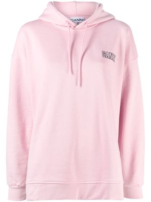 GANNI hoodie à logo brodé - Rose