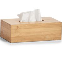 1x Tissuedozen/tissueboxen van bamboe hout 27,5 x 16 cm