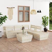 6-delige Loungeset pallet geïmpregneerd vurenhout
