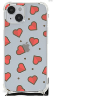 iPhone 14 Plus Doorzichtige Silicone Hoesje Hearts - thumbnail