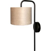 Masterlight Zwarte wandlampVenus met zandkleurige lampenkap - 3262-05-6580-12-20