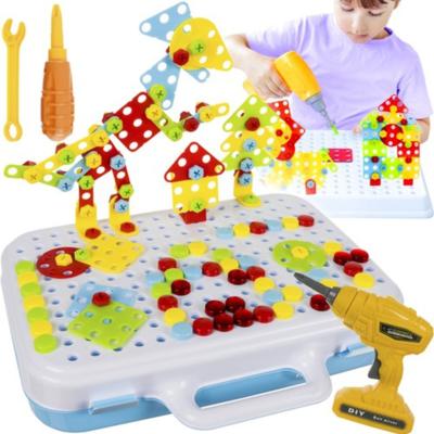 Kruzzel bouwset - PP - multi color - 196 delig - met boormachine - kinderen Kruzzel bouwset - PP - multi color - 196 delig - met boormachine - kinderen