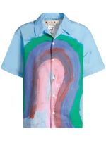 Marni chemise en coton à imprimé graphique - Bleu