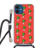 Mini cactus: iPhone 12 mini Transparant Hoesje met koord