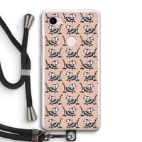 Zwarte poes: Pixel 3 Transparant Hoesje met koord