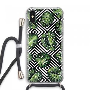 Geometrische jungle: iPhone XS Max Transparant Hoesje met koord