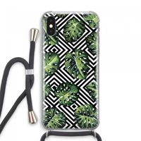 Geometrische jungle: iPhone XS Max Transparant Hoesje met koord
