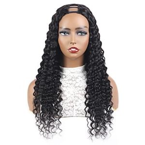 Ishow haar u deel 24 pruik menselijk haar diepe golf voor vrouwen brazilië u deel menselijk haar pruik 150% 24-28 inch Lightinthebox