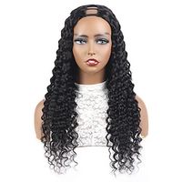 Ishow haar u deel 24 pruik menselijk haar diepe golf voor vrouwen brazilië u deel menselijk haar pruik 150% 24-28 inch Lightinthebox
