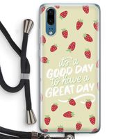 Don't forget to have a great day: Huawei P20 Transparant Hoesje met koord