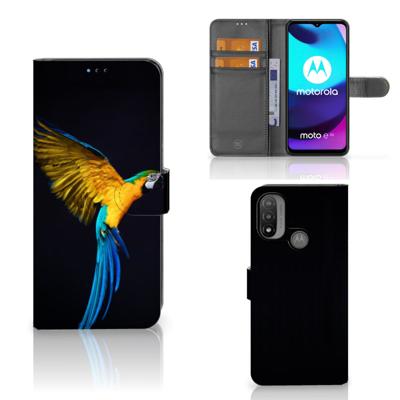 Motorola Moto E20 | E30 | E40 | Telefoonhoesje | Met pasjeshouder | Papegaai