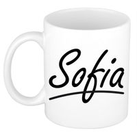 Sofia voornaam kado beker / mok sierlijke letters - gepersonaliseerde mok met naam   - - thumbnail