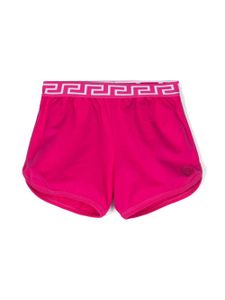 Versace Kids short en coton à motif Medusa brodé - Rose