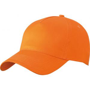 Baseball pet/cap 5 panels - oranje - volwassenen - Voordelige caps - katoen