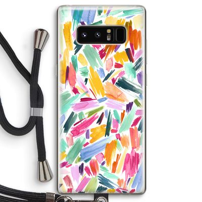 Watercolor Brushstrokes: Samsung Galaxy Note 8 Transparant Hoesje met koord