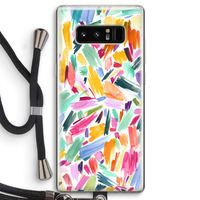 Watercolor Brushstrokes: Samsung Galaxy Note 8 Transparant Hoesje met koord