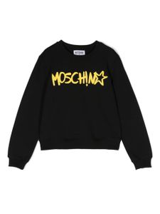 Moschino Kids sweat en coton à logo imprimé - Noir