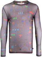Walter Van Beirendonck t-shirt transparent à imprimé graphique - Violet