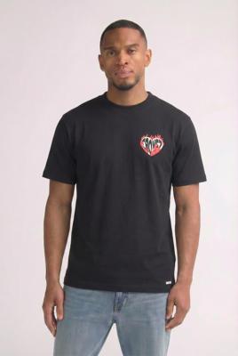 Croyez Homme Heart On Fire T-shirt Crb30026009 Print T-shirts 49009 Vintage Black