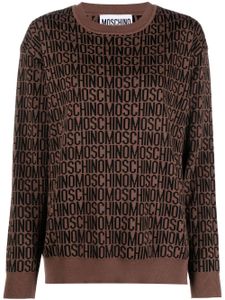 Moschino pull à logo imprimé - Marron