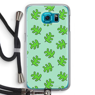 Groene blaadjes: Samsung Galaxy S6 Transparant Hoesje met koord