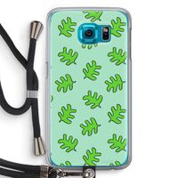 Groene blaadjes: Samsung Galaxy S6 Transparant Hoesje met koord