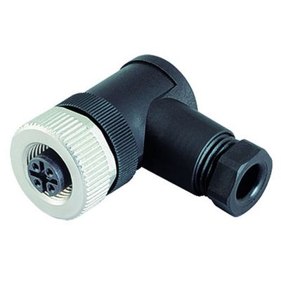 Binder 99 0430 24 04 M12 Connector | Female Haaks | A-codering | 4 Polig