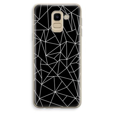 Geometrische lijnen wit: Samsung Galaxy J6 (2018) Transparant Hoesje