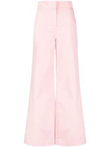 Palm Angels pantalon évasé à taille contrastante - Rose