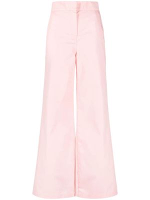 Palm Angels pantalon évasé à taille contrastante - Rose
