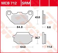 TRW Remblokken, en remschoenen voor de moto, MCB712SRM Sinter maxi scooter