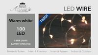 Batterijverlichting zilverdraad 100 LED s warm wit - Anna's Collection - thumbnail