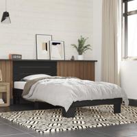 Bedframe bewerkt hout en metaal zwart 90x200 cm