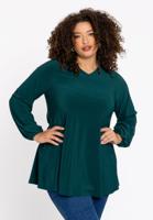 Yoek Tuniek wide bottom V-hals | Dark Green | Maat 46/48