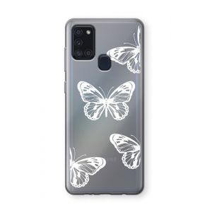 White butterfly: Samsung Galaxy A21s Transparant Hoesje