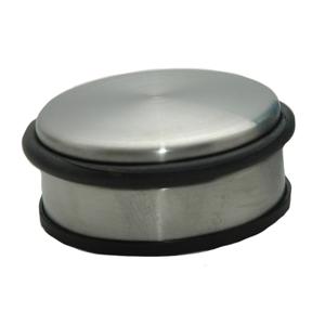 Deurstopper - RVS - rond - 11,5 x 6 cm - deurstop - 1,1 kg - zilverkleurig