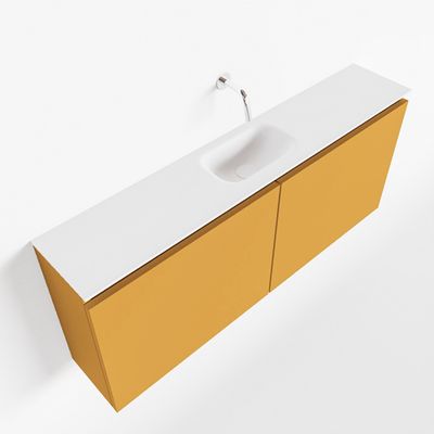 Toiletmeubel Mondiaz Ture | 120 cm | Meubelkleur Ocher | Eden wastafel Talc Midden | Zonder kraangat