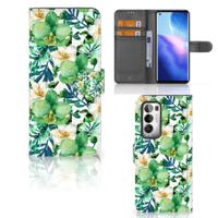 OPPO Find X3 Neo 5G Hoesje Orchidee Groen OPPO Find X3 Neo 5G Hoesje Orchidee Groen
