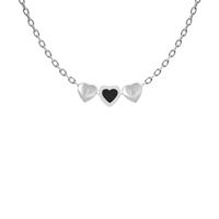 Minimalistische initialen ketting tiny hearts - Stainless steel - Zilver