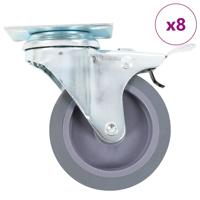 8 st Zwenkwielen 75 mm