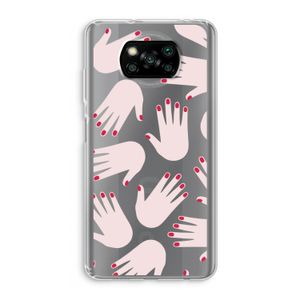 Hands pink: Xiaomi Poco X3 NFC Transparant Hoesje