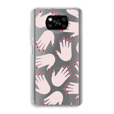 Hands pink: Xiaomi Poco X3 NFC Transparant Hoesje