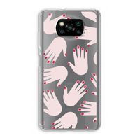 Hands pink: Xiaomi Poco X3 NFC Transparant Hoesje