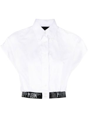 Philipp Plein t-shirt crop à logo - Blanc