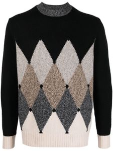 Ballantyne pull à motif losanges en intarsia - Noir