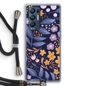 Flowers with blue leaves: Oppo Find X3 Neo Transparant Hoesje met koord