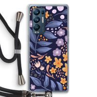 Flowers with blue leaves: Oppo Find X3 Neo Transparant Hoesje met koord