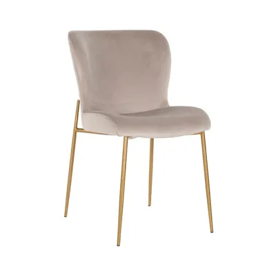 Eetkamerstoel Odessa Khaki Velvet Brushed Gold (Brandvertragend)